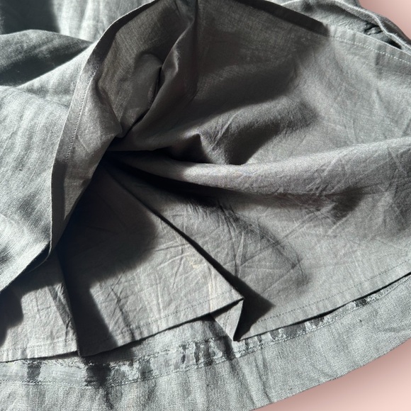 Women’s Boden Military Green Light Blue Embroidered Collar Linen Dress Size 12 - Picture 10 of 16